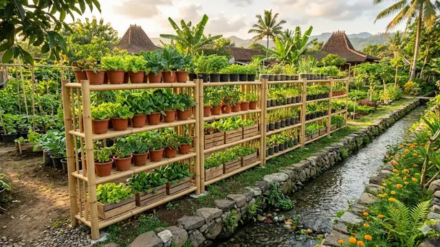Kebun Sayur di Samping Selokan