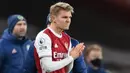 Martin Odegaard. Gelandang serang asal Norwegia ini didatangkan dari Stromsgodset pada Januari 2015. Telah 4 kali dipinjamkan ke Heerenveen, Vitesse, Real Sociedad dan kini Arsenal. Di Arsenal telah tampil dalam 15 laga di semua ajang kompetisi dengan mencetak 2 gol. (AFP/Shaun Botterill/Pool)