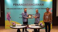 PT Bank Negara Indonesia (Persero) Tbk (BNI) menandatangani perjanjian kerja sama dengan PT Bumi Serpong Damai Tbk (BSD) untuk pembiayaan mitra dan vendor melalui BNIdirect Supply Chain.Dok BNI