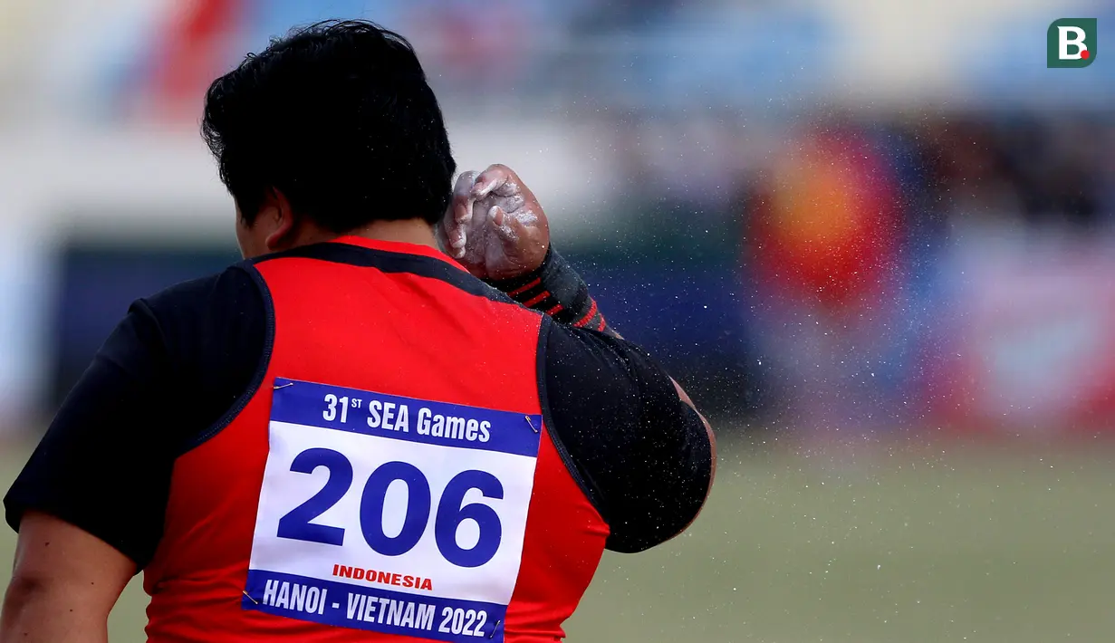 Sembilan hari menjelang berlangsungnya SEA Games 2021 Vietnam ada kabar kurang menyenangkan. Cabang olahraga nomor tolak peluru sempat akan ditiadakan dan sangat mengganggu persiapan Eki untuk tampil di ajang ini. (Bola.com/Ikhwan Yanuar)