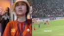 Azizah Salsha terlihat tegang saat nonton laga timnas Indonesia vs Thailand di ajang SEA Games 2022. Azizah langsung datang ke stadion untuk mendukung Arhan. Hubungan Azizah dan Arhan kala itu belum tercium netizen.(Liputan6.com/TikTok/apaaja)