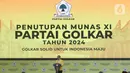 Munas XI Partai Golkar ditutup dengan menyepakati secara aklamasi Bahlil Lahadalia menjadi Ketua Umum Dewan Pengurus Pusat (DPP) Partai Golkar periode 2024-2029. (Liputan6.com/Herman Zakharia)