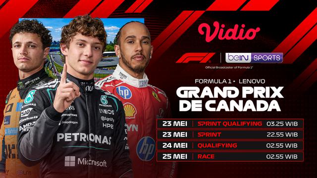 Jadwal Formula 1 GP du Canada 2026 eksklusif tayang di Vidio. (dok. vidio.com)