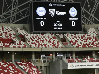 Suasana tampak dalam dari Stadion Nasional di Singapura, Kamis (8/11). Stadion ini akan menggelar laga Piala AFF 2018 antara Singapura melawan Timnas Indonesia. (Bola.com/M. Iqbal Ichsan)