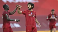 Selebrasi Mohammed Salah saat Liverpool menang atas Palace (AP)