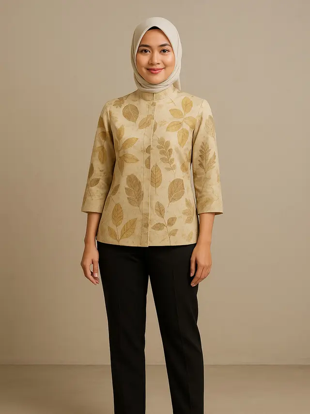 Model Atasan Batik Ecoprint Untuk Kerja/Ilustrasi AI