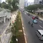 Trotoar baru di Jalan Jenderal Sudirman, Jakarta. (Liputan6.com/Radityo Priyasmoro)