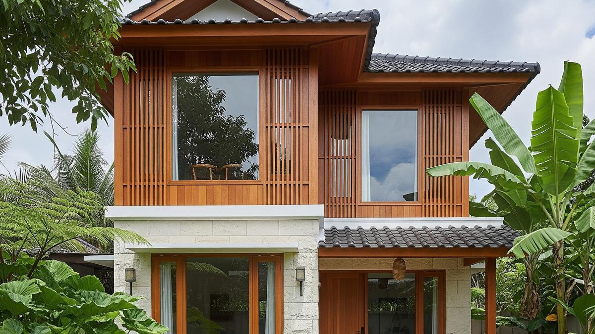 9 Desain Rumah 2 Lantai Sederhana dengan Jendela Besar ala Korea, Harmoni Modern