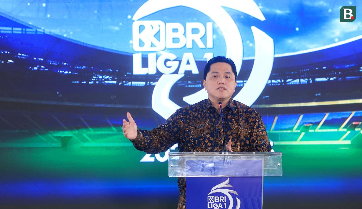 Dalam acara tersebut Bank BRI Kembali menjadi sponsor Utama Liga 1 untuk musim 2024/2025. (Bola.com/M Iqbal Ichsan)