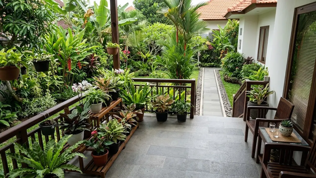 Cara Menjaga Area Kebun dan Teras Tetap Bersih Meski Banyak Tanaman