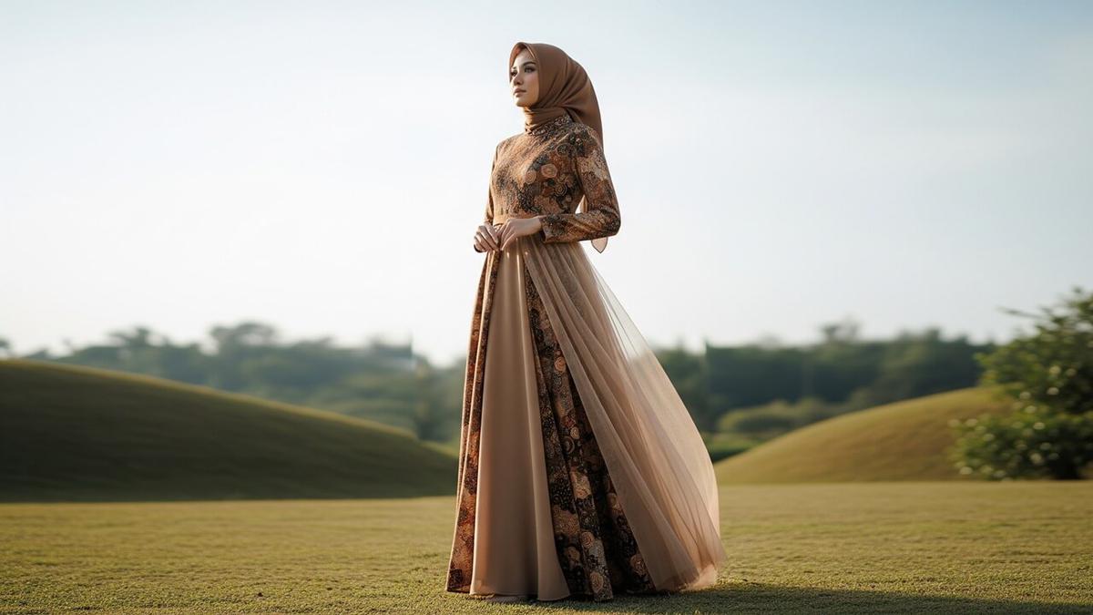 15 Gamis Batik Kombinasi Tile Polos Terbaru, Tampil Elegan dan Modern di Setiap Acara