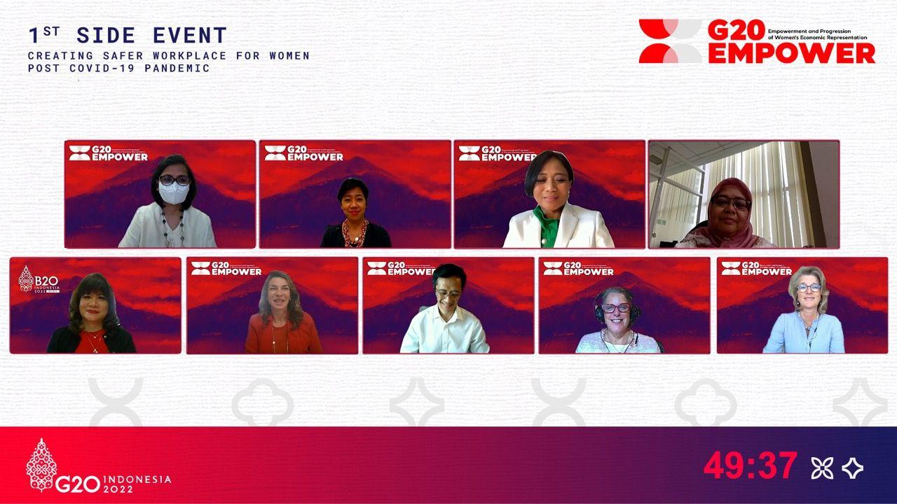 G20 Empower menggelar 1st Side Event dengan tema "Creating Safer Workplace for Women Post Covid-19 Pandemic”.