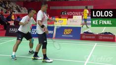 Tim beregu putra bulutangkis Indonesia, Prawinegara/Susanto berhasil menuju final setelah berhasil mengalahkan tim Thailad dengan skor 21-8 dan 21-17, Minggu (7/10/2018).