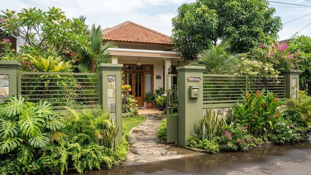 Warna cat pagar yang bikin rumah terasa sejuk dan bisa redam amarah ketika pulang model hijau zaitun