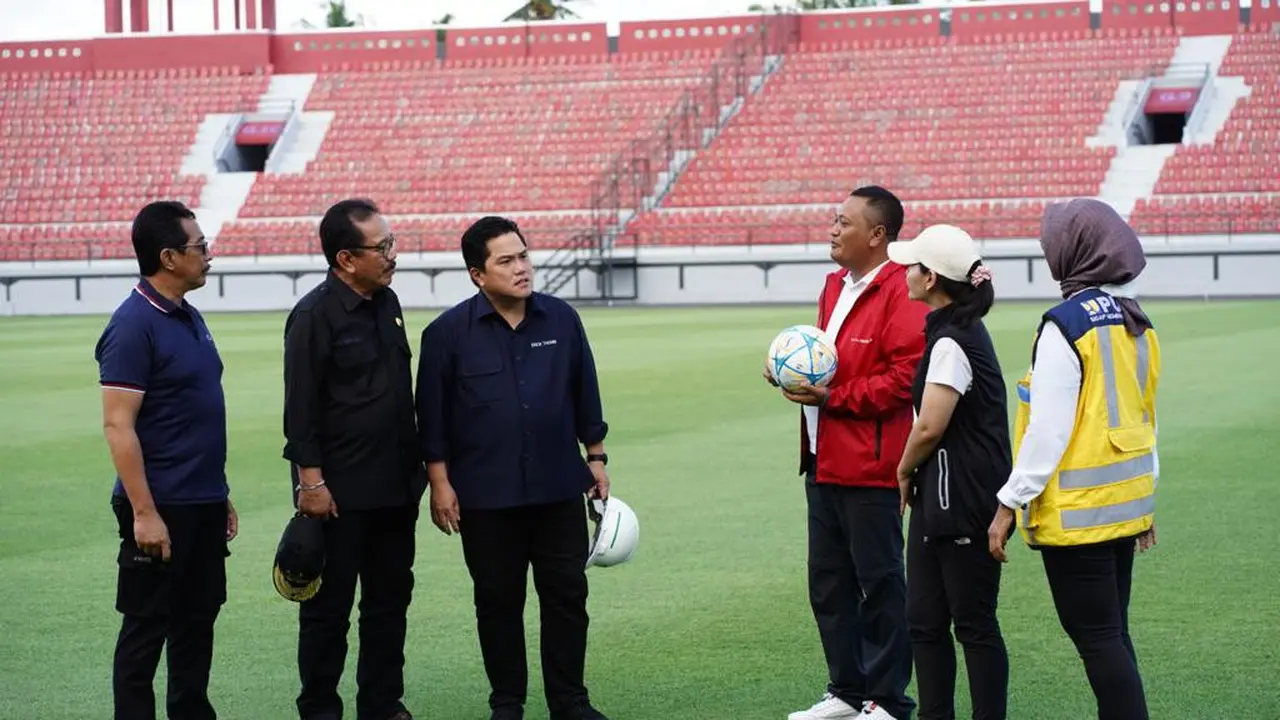Ketua pnitia penyelenggara Piala Dunia U-20 2023 (LOC), Erick Thohir mengunjungi Stadion Kapten I Wayan Dipta, Gianyar.