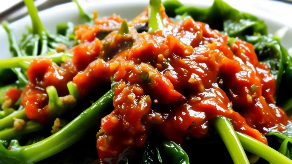 Ilustrasi rujak kangkung/copyright generated AI