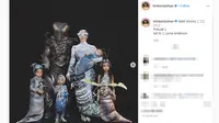 Kanye West dan Kim Kardashian bersama keempat buah hati mereka mengenakan kostum bertema serangga. (Screenshot Instagram @kimkardashian/https://www.instagram.com/p/B4X_exogiES/Putu Elmira)