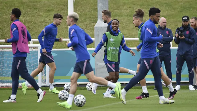 Foto Piala Eropa: Persiapan Timnas Inggris Jelang Perempat Final Euro 2020, Pantang Lengah dan Remehkan Ukraina