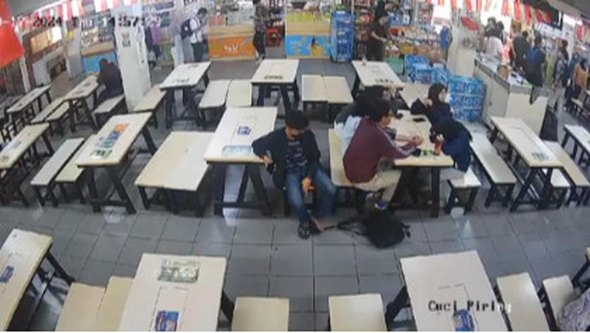 Terekam CCTV, Aksi Pria Maling Tas di Kantin Kampus Ini Curi Perhatian