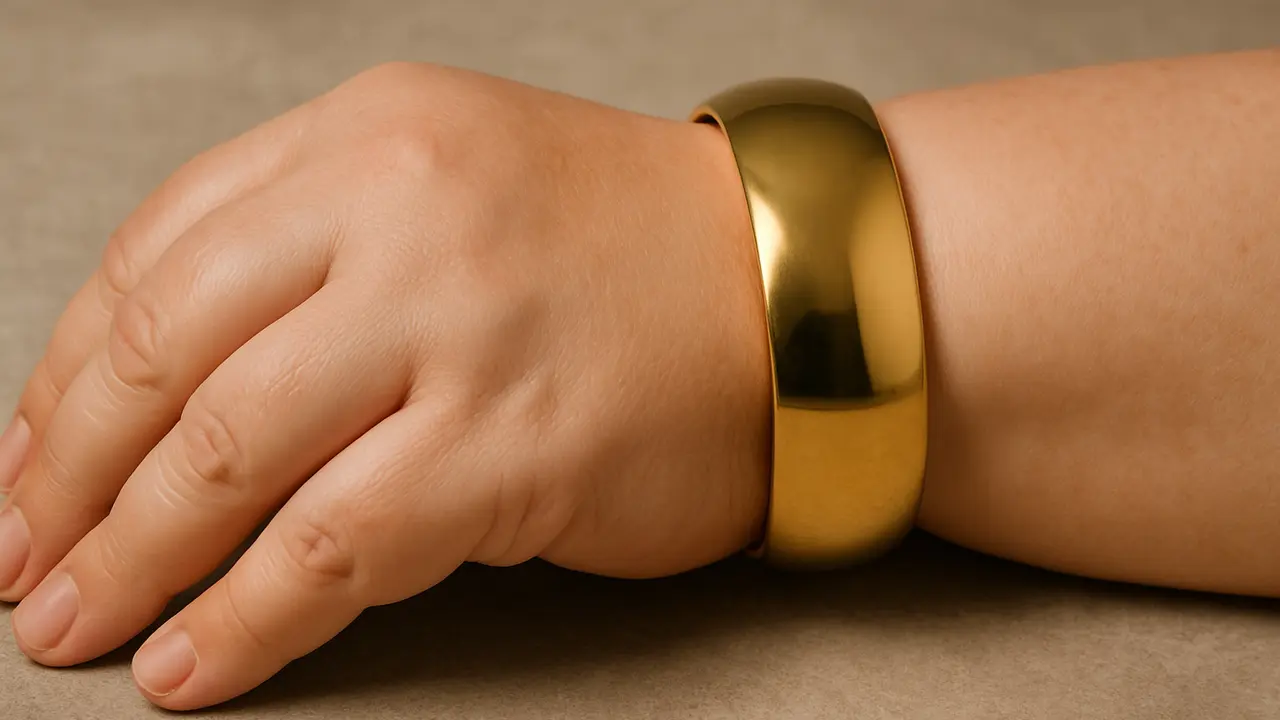 Model Gelang Emas Bangle Lebar untuk Tangan Gemuk