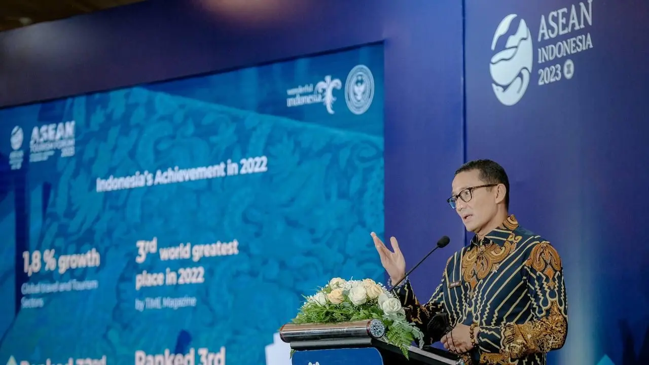 Sandiaga Uno saat SEABEF di Yogyakarta, Jumat (3/2/2023)