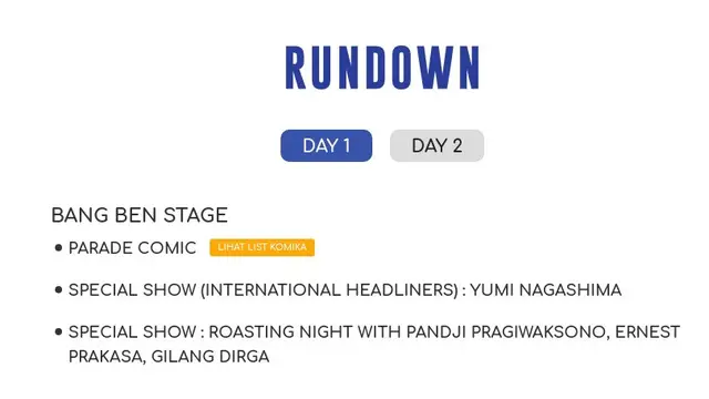 Rundown JICOMFEST