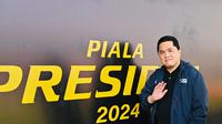Ketua Umum PSSI, Erick Thohir, menghadiri laga pembuka Piala Presiden 2024 di Stadion Si Jalak Harupat, Kab. Soreang, Bandung. (Bola.com/Dok. PSSI)