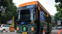 Pemkot Tangerang menghadirkan bus Tayo sebagai moda transportasi masyarakat. (Liputan6.com/Pramita Tristiawati).