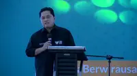 Menteri BUMN Erick Thohir  dalam diskusi virtual bersama Bank Syariah Indonesia, Rabu (19/1/2022).