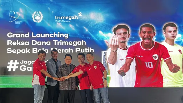PT Trimegah Sekuritas Indonesia Tbk (TRIM) dan PT Trimegah Asset Management (Trimegah) bekerja sama dengan Yayasan Bakti Sepak Bola Indonesia meluncurkan produk Reksa Dana. (Foto: Liputan6.com/Pipit IR)