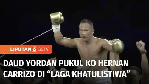 VIDEO: Daud Yordan Pertahankan Sabuk Juara IBA Usai KO Hernan Carrizo di Ronde 9