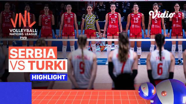 Berita Video, Highlights Volleyball Nations League 2022 Putri antara Serbia Vs Turki pada Minggu (17/7/2022)