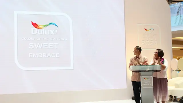 PT ICI Paints Indonesia (AkzoNobel Decorative Paints Indonesia), produsen cat Dulux, meluncurkan tren warna Dulux Colour of the Year 2024, yaitu “Sweet Embrace™”. (Dok: Dulux)