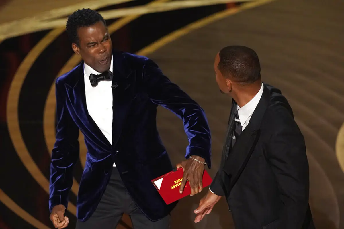 Chris Rock dipukul Will Smith di Piala Oscar 2022. (AP Photo/Chris Pizzello)