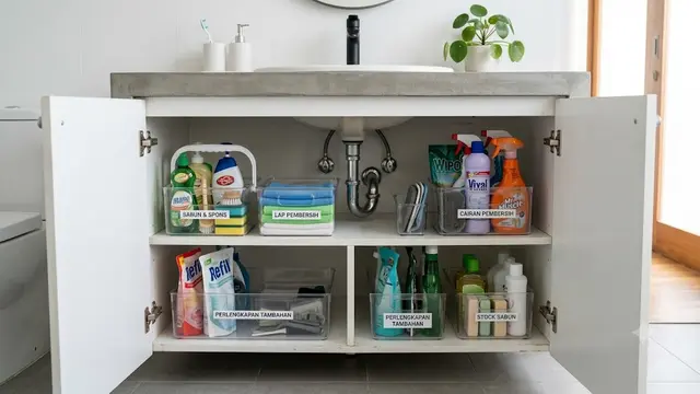 Organizer Bawah Wastafel yang Mudah Ditiru