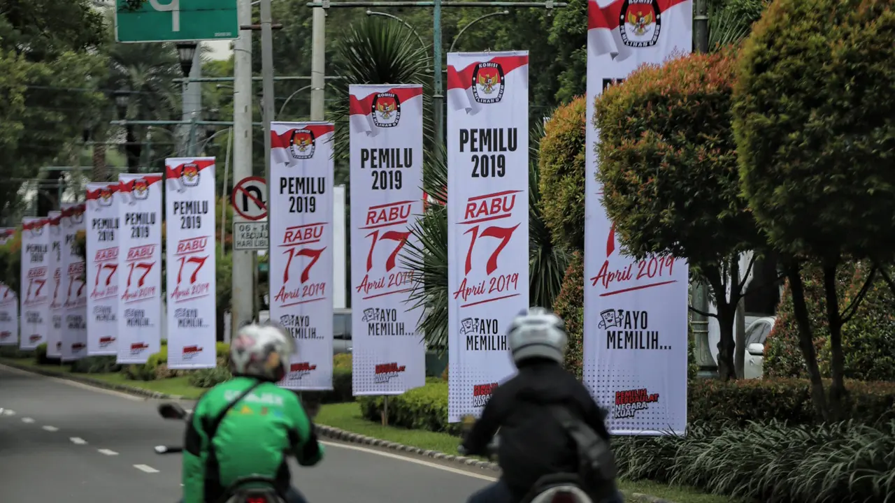 Spanduk sosialisasi pemilu 2019