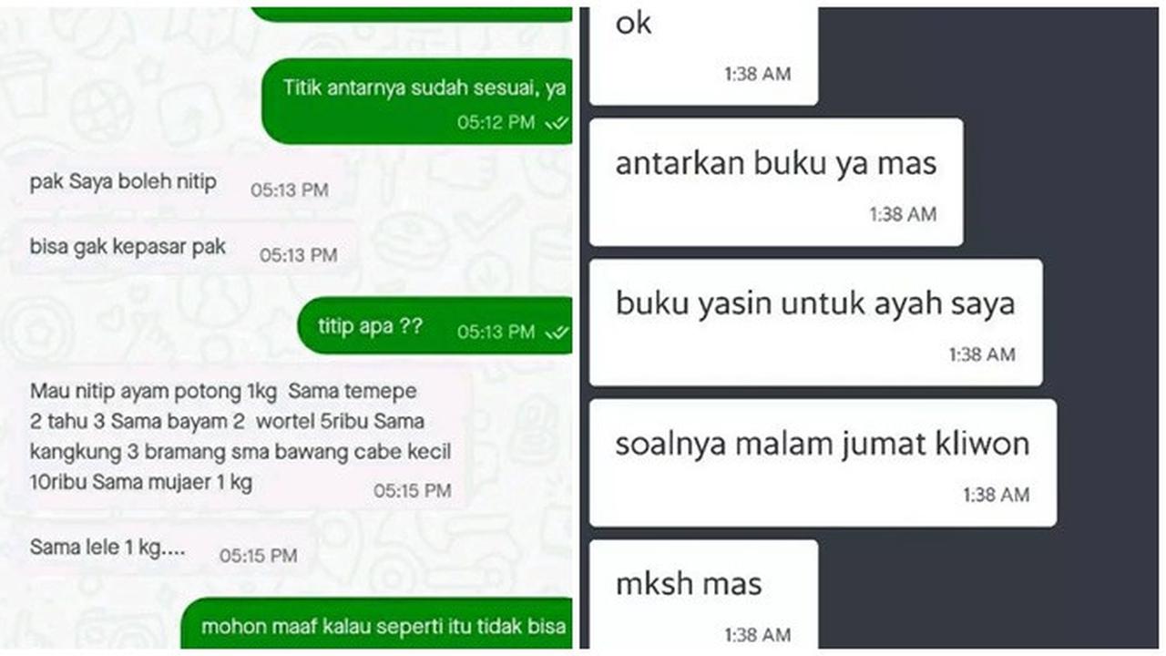 6 Chat Pelanggan Titip Barang Nyeleneh ke Driver Ojol Ini Bikin Bingung