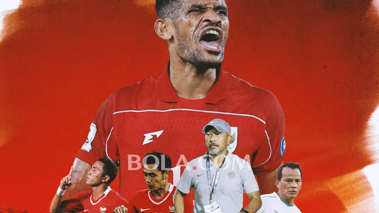 Ilustrasi - Ricky Kambuaya dikelilingi Fakhri Husaini, Ansyari Lubis, Firman Utina, Ponaryo Astaman