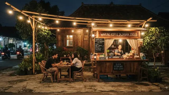 Desain gerobak kayu sederhana tapi bisa narik pelanggan model dengan lampu taman outdoor