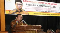 Wakil Ketua MPR RI Mahyudin mengingatkan agar selalu menjaga persatuan bangsa lewat Pancasila dan Bhinneka Tunggal Ika. Untuk itu, Mahyudin mengingatkan untuk tidak mempertentangkan perbedaan.