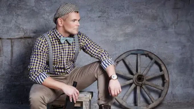 Ilustrasi outfit vintage pria (credit: fxquadro/freepik)
