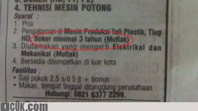 6 Syarat Nyeleneh di Lowongan Kerja Ini Bikin Tepuk Jidat