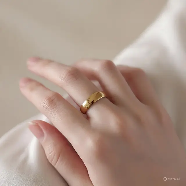 Cincin Emas Ring Polos. (Liputan6.com/MetaAI)