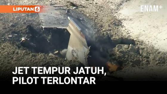 Jet Tempur Jatuh di Gurun California, Pilot Terselamatkan