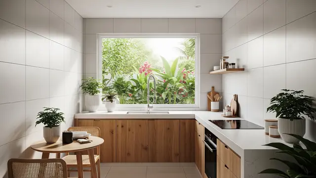 Inspirasi Dapur Kecil yang Tidak Mudah Berjamur di Musim Hujan/Foto: Generated AI