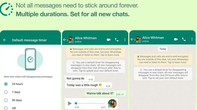 WhatsApp disappearing messages