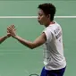 Ganda Putri Indonesia, Greysia Polii/Apriyani Rahayu, saat melawan wakil China, Liu Xuan Xuan/Xia Yu Ting, pada laga Indonesia Masters di Istora, Jakarta, Rabu (15/1/2020). Greysia/Apriyani menang 22-24, 21-17, dan 21-15. (Bola.com/M Iqbal Ichsan)