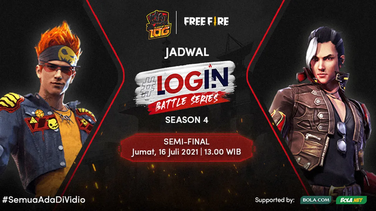 Saksikan Live Streaming Login Battle Series Season 4 Free Fire di Vidio, 16 dan 18 Juli 2021