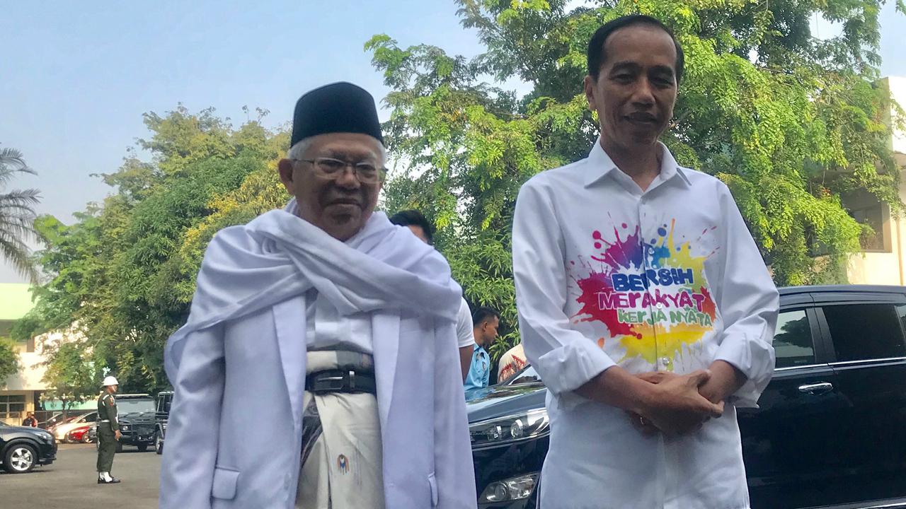 Bakal pasangan capres dan cawapres Jokowi dan Ma'ruf Amin menjalani tes kesehatan di RSPAD, Jakarta Pusat.