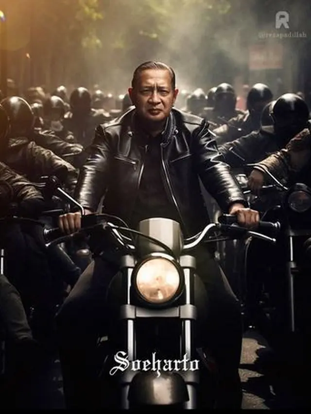 Editan Foto AI Jika 7 Presiden Indonesia Jadi Ketua Geng Motor Ini Keren Banget